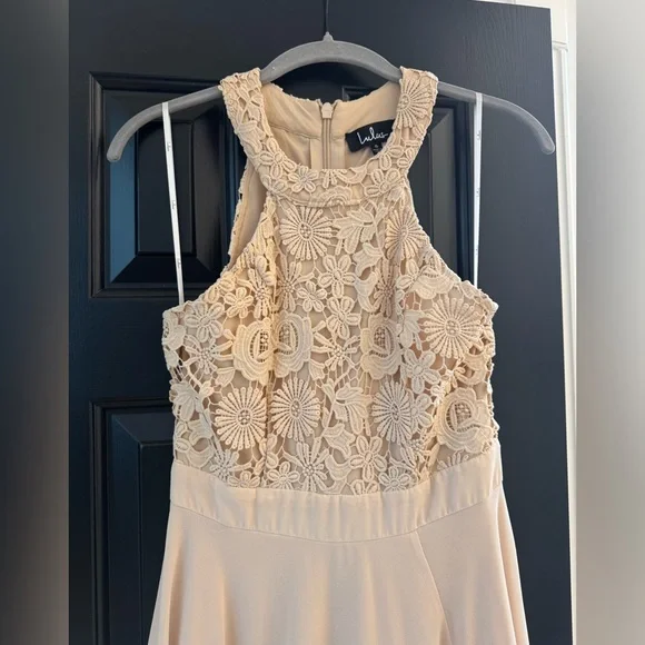 Lulu's Picture Perfect Blush Lace Maxi Dress - Picture 6 of 10